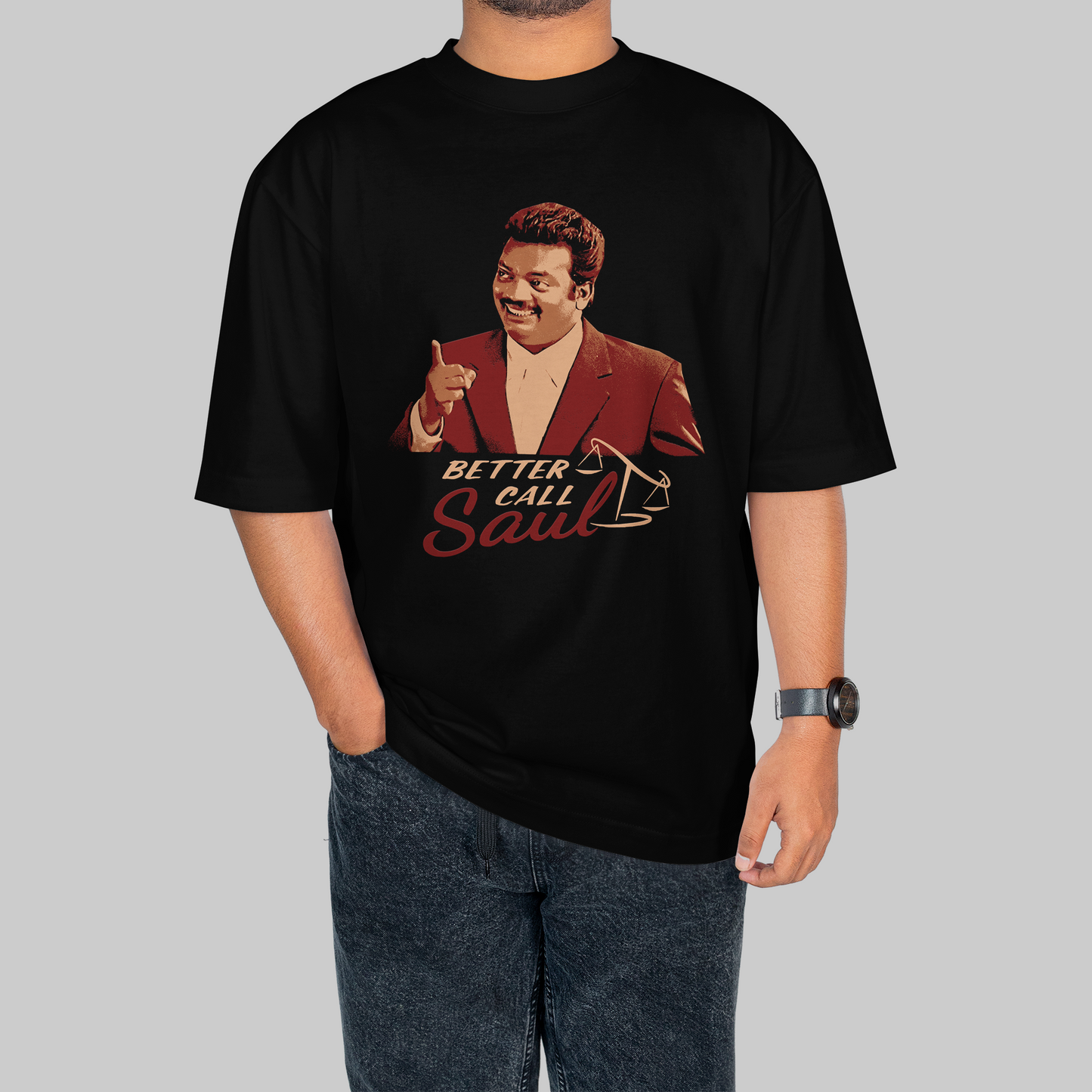 Adv. Mukundan Unni × Saul Goodman Oversized Tee